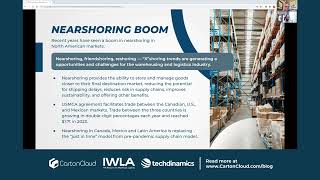 IWLA Insider Webinar CartonCloud x Techdinamics Capitalizing on Nearshoring [upl. by Rabkin]