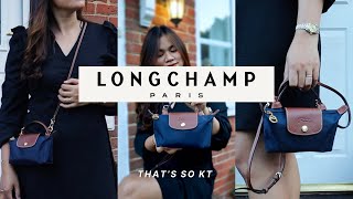 Converting Longchamp Le Pliage Pouch into a Bag  What fits inside  Thats So KT [upl. by Calise]