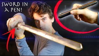 Make Riptide Expandable Pen Sword From Percy Jackson  Full Metal Low Cost Build [upl. by Elfstan]