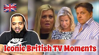 AMERICAN REACTS to MOST ICONIC BRITISH TV MOMENTS EVER [upl. by Kanor34]