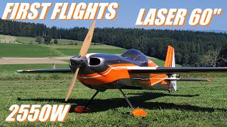 PILOT RC LASER 60quot  FIRST FLIGHTS  2550W  6S [upl. by Dinsmore551]