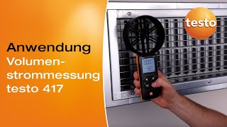 Volumenstrommessung am Lüftungsauslass mit dem digitalen 100 mmFlügelradAnemometer testo 417 [upl. by Celle]