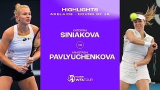 Anastasia Pavlyuchenkova vs Katerina Siniakova  2024 Adelaide Round of 16  WTA Match Highlights [upl. by Graehl]