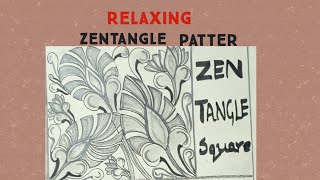 Easy zen tangle square pattern art step by step Zentangle Art for beginners [upl. by Lamar]