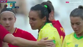 Sent Off Marta Red Card Olympic😥 Brazil vs Spain Womens 02 Goals ResultsExtended Highlights [upl. by Lovich]