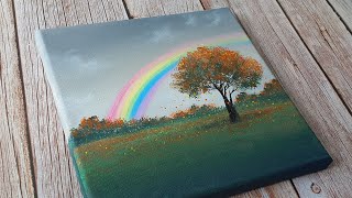 Autumn tree painting idea 🍂  easy acrylic painting for beginners ✨️ [upl. by Llet]