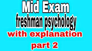 Mid Exam freshman psychology part 2 with explanations [upl. by Bracci]