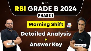 🔴 RBI Grade B 2024 Phase 1 Detailed Analysis  RBI 2024 Answer Key  RBI Exam Questions  EduTap [upl. by Annaek]