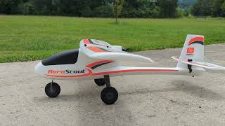 First Flight with my First RC Airplane  HobbyZone Aeroscout [upl. by Aihseym]