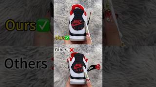 Real Vs Fake Fire Red Jordan 4 shorts sneakerhead viral [upl. by Oivat]