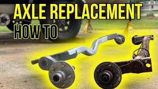 How to Replace Trailer Axles on a boat trailer DIY SALTS a KILLER Getting back on the Water [upl. by Giesser]