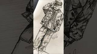 Easy sketchbaggy outfit boy sketch music hiphop drawing art sketch shorts [upl. by Adelbert521]