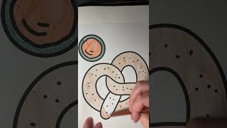 Coloring Video  ASMR  Yummy Pretzel with Cheese Sauce [upl. by Poler]