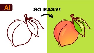 Adobe Illustrator Beginner Tutorial Create a Vector Peach from Sketch HD [upl. by Gabel186]