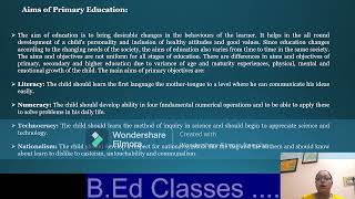 primary education its aims and objectives [upl. by Aicatsan668]