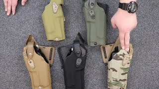 Comparing the Safariland® Holster Finishes Black Multicam FDE and More [upl. by Nale]