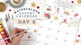 Watercolour Advent Calendar Day 8 [upl. by Veats967]