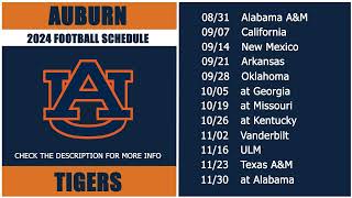 2024 Auburn Tigers Football Schedule [upl. by Aeikan]