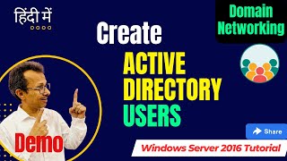 27 How to Create Active Directory Users Demo  Domain Networking  Windows Server 2016 [upl. by Sinnod]