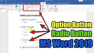 How to Add Option Button or Radio Button in MS Word 2019 malay [upl. by Llet]