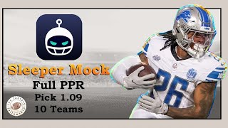 🏈 SLEEPER Full PPR Mock Draft Pick 109 [upl. by Eutnoj293]