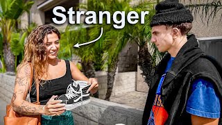 Customizing Strangers Shoes in Public… [upl. by Severen608]