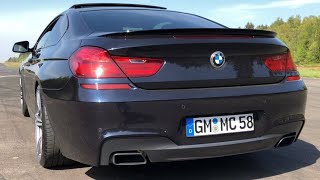 BMW 650i F13 0200 kmh by ASG SOUND V8 BiTurbo Klappenauspuff Exhaust ACCELERATION [upl. by Uranie]