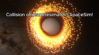 SpaceSimCollision of planetesimals1Million particles1440p30fpsLongest SpaceSim simulation [upl. by Marl]