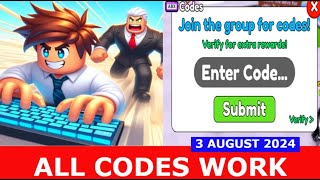 ALL CODES WORK Fastest Typer Race ROBLOX  08032024 [upl. by Ube]