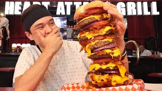 I Ate a 20000cal Burger in Record Time Octuple Bypass Challenge [upl. by Alegnaed]