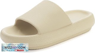 BRONAX Pillow Slippers for Women and Men House Slides Shower Sandals Review [upl. by Goodyear]