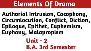 BA 3rd semester English literature Unit  2 Elements of drama full notes amp explanation [upl. by Fleisher449]