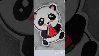 Drawing a cute panda🐼♥️easy [upl. by Ydnahs885]