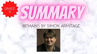 GRADE 9 SUMMARY of the poem Remains by Simon Armitage [upl. by Peder]