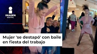 Mujer se destapó con baile en fiesta del trabajo [upl. by Nwahsal471]