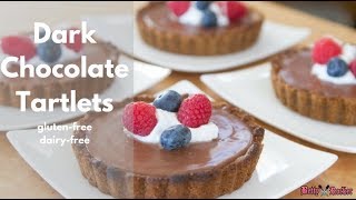 Dark Chocolate Tartlets glutenfree dairyfree [upl. by Anayd552]