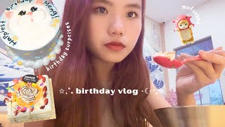 Birthday vlog 🍰🫧  grwm food shopping birthday surprises amp gifts [upl. by Winther925]