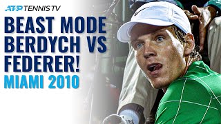 BEAST MODE BERDYCH Tomas Berdych EPIC Finish To Defeat Federer In Miami 2010 [upl. by Blood]