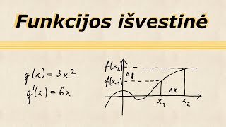 Funkcijos išvestinė  apibrėžimas išvestinių skaičiavimo taisyklės fizikinė išvestinės prasmė [upl. by Yna]