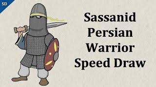 Sassanid Persian Warrior speed draw [upl. by Mulford]