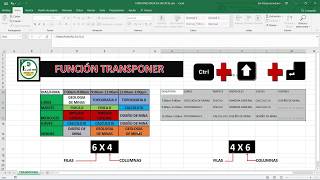 Como TRANSPONER datos en EXCEL con el TECLADO [upl. by Gore]