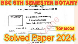 BSc 6th Semester Botany Cytogenetics Plant Breeding and Nanotechnology 🔥🔥mlk siddharthuniversity [upl. by Brand]