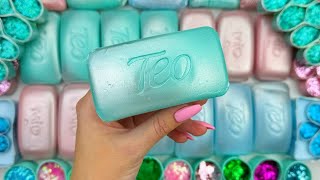 ASMR★4K★Crushing soap★Soap boxes with foam starchampglitter★Cutting cubes★ [upl. by Asilegna]