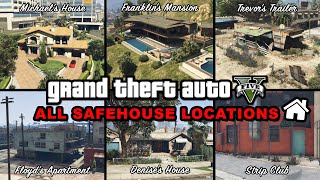 All Safehouse Locations  GTA 5 [upl. by Evad]