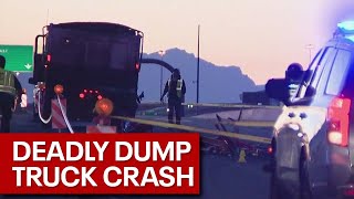 Deadly dump truck crash shuts down Loop 202 1 in custody [upl. by Yesnnyl]