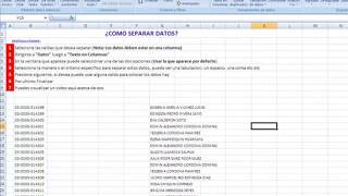 EXCEL TEXTO EN COLUMNAS  SEPARAR DATOS [upl. by Elleirbag327]