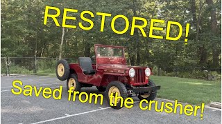 Saved from the crusher and fully restored Willys Jeep CJ2a [upl. by Berkin]