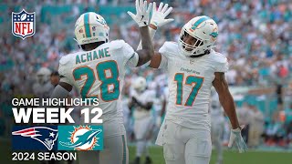 New England Patriots vs Miami Dolphins Game Highlights  NFL 2024 Season Week 12 [upl. by Einttirb280]