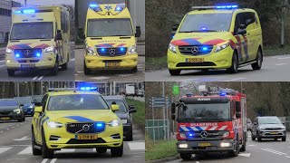 Brandweer Ambulance Rapid Responder en Broeder de Vries Rijopleiding met spoed in Amsterdam [upl. by Ailadi]