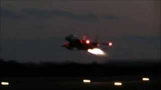 F15 Eagles  Runwayside Night Flight Launches [upl. by Loats]